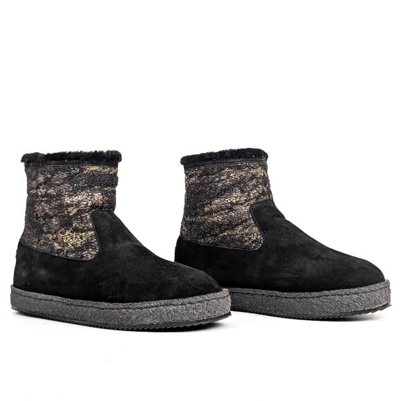 Laidback London Women Raigan Black Suede Back Zip Winter...